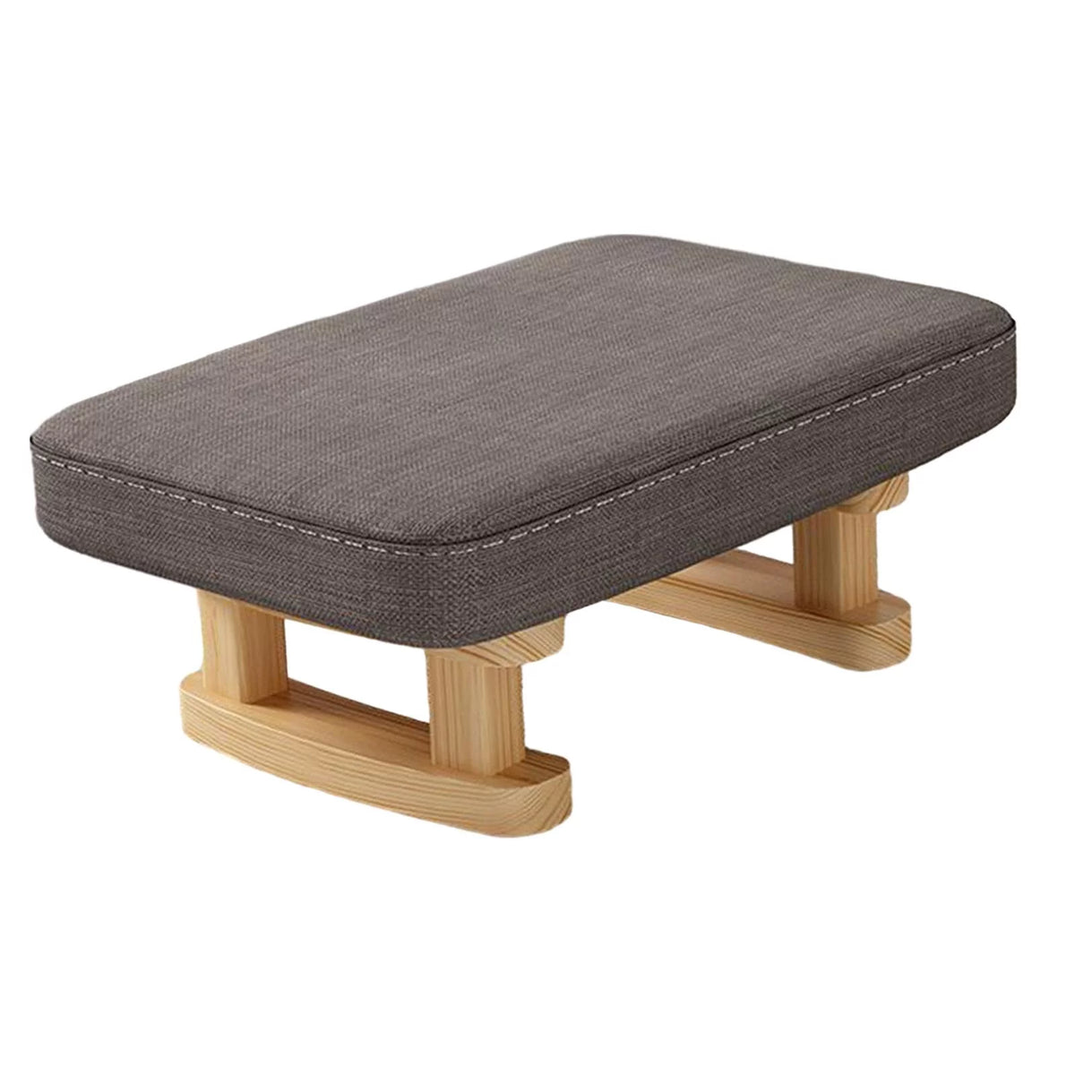 Padded Footstool with Wooden Legs 41x30x18cm Q653