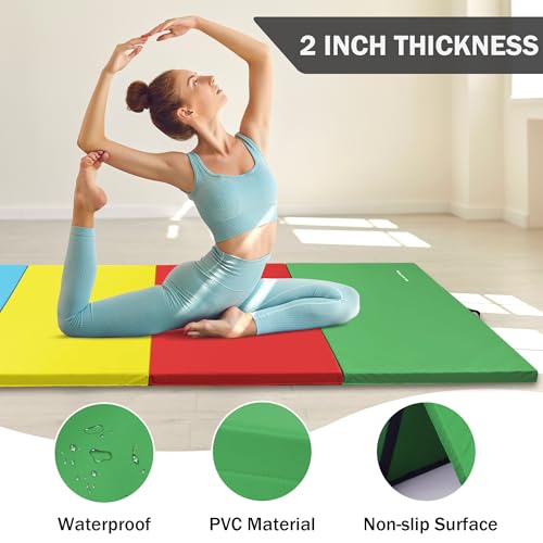 4'x8'x2" Folding Exercise Gym Mat with Carrying Handles S801