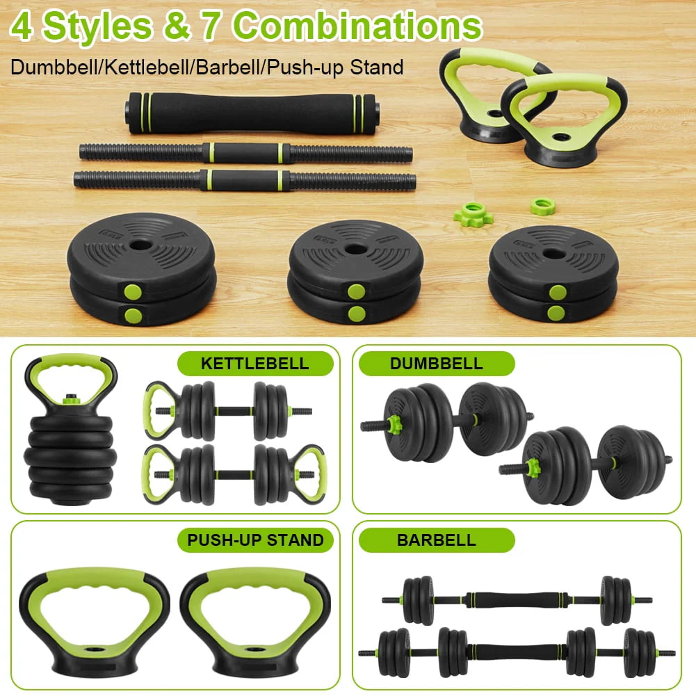 4-in-1 Adjustable Dumbbells Set 66 LBS S12994