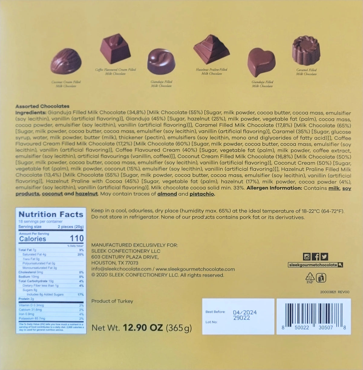Assorted Chocolate Gift Box, 365g B501