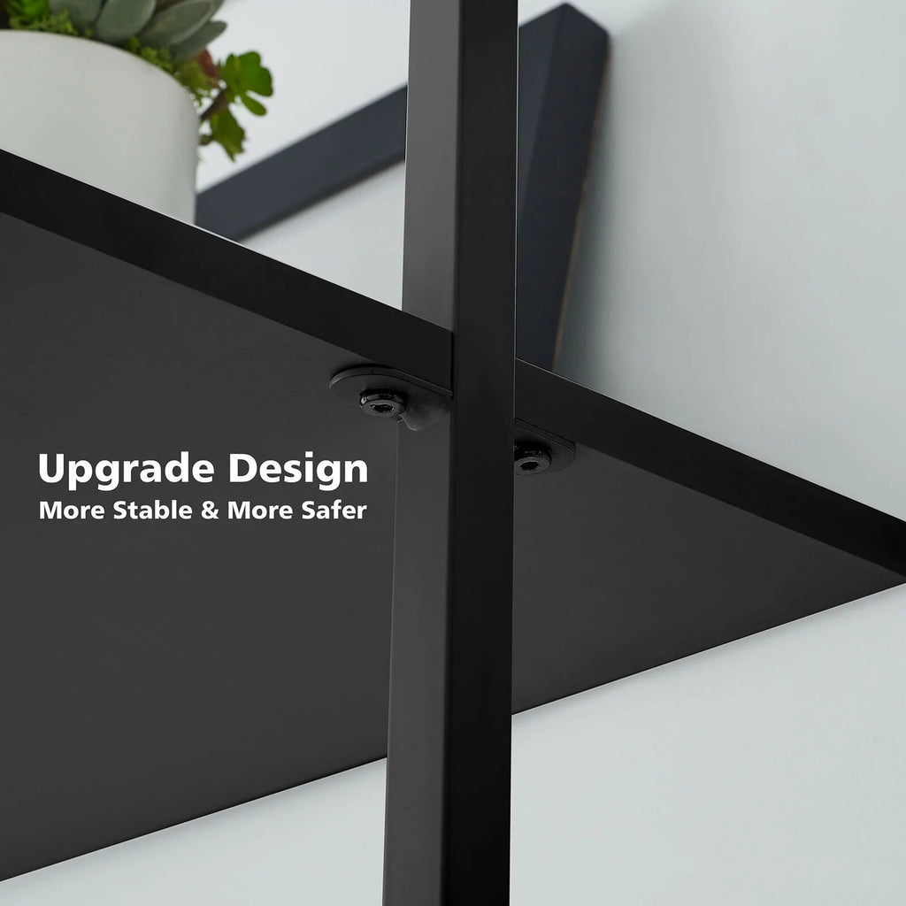 White 6-shelf Wood Wall-Mounted Bookshelf R295