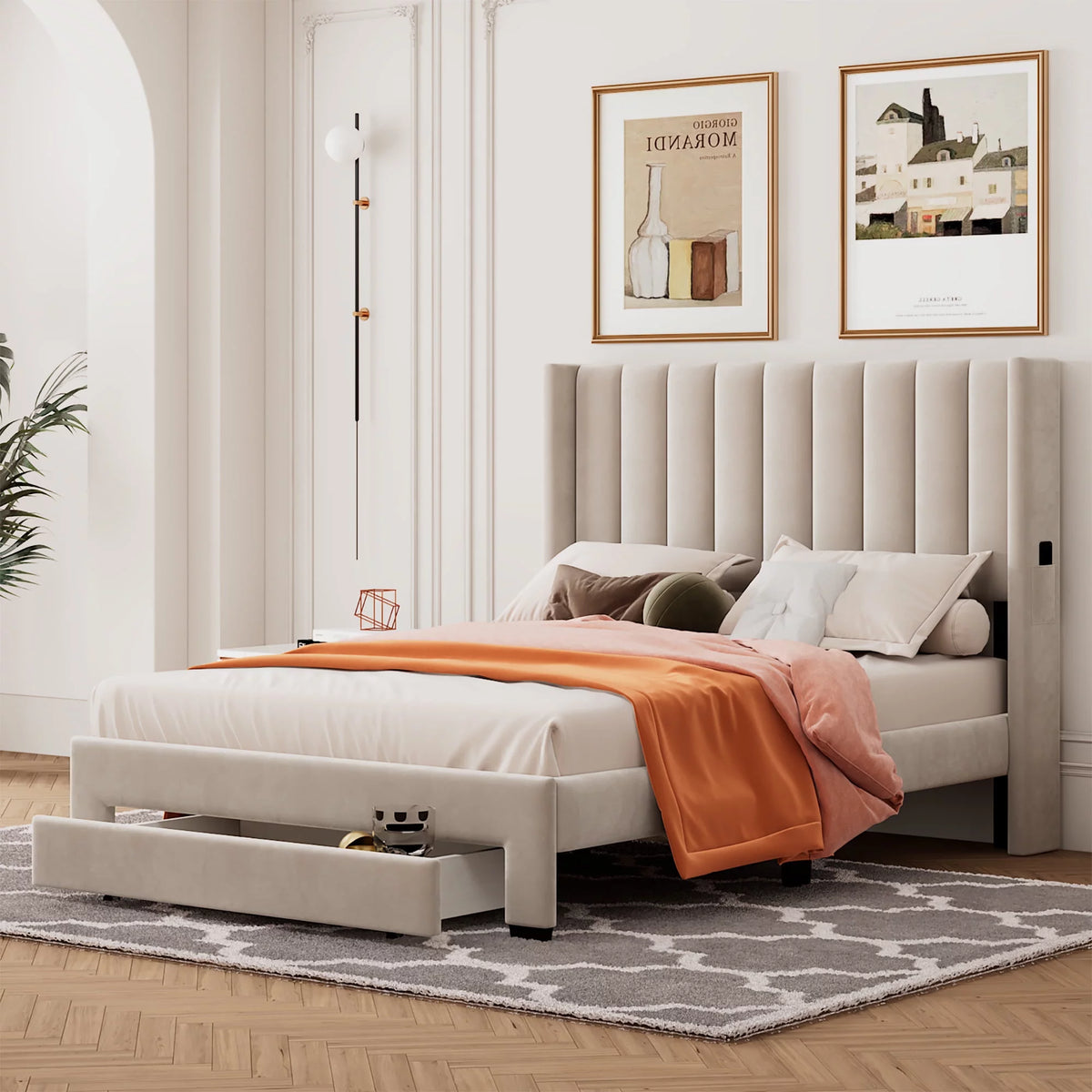 Full Upholstered Storage Bed with Tufted Headboard H783038