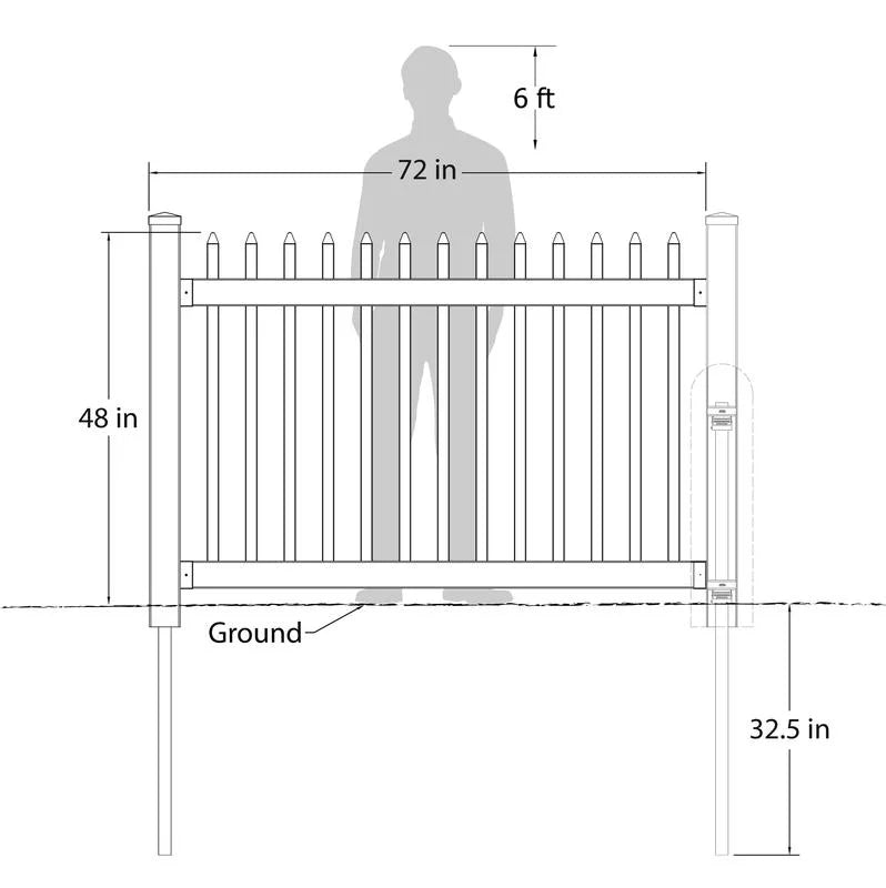 4ft x 6ft No-Dig Fence with Post Anchor & Cap F82793