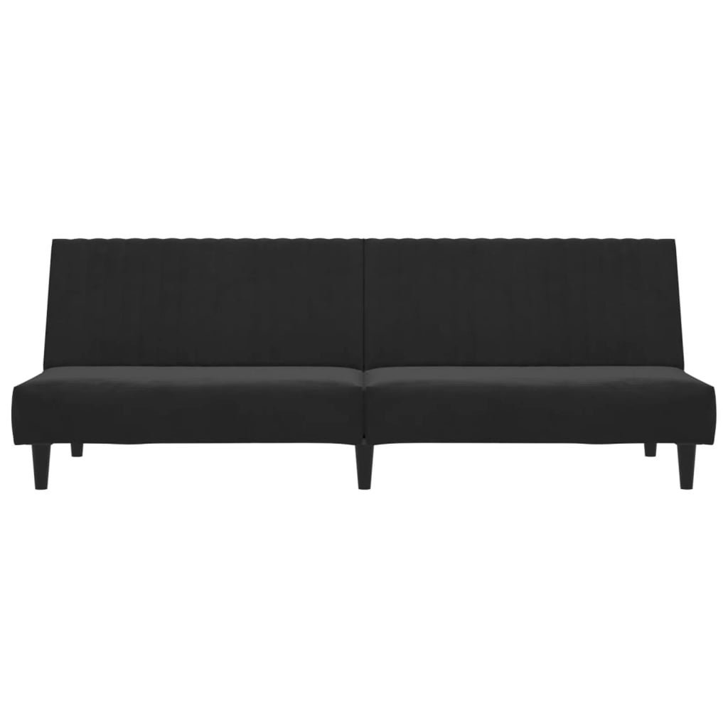 Black Velvet 2-Seater Sofa Bed Q9018