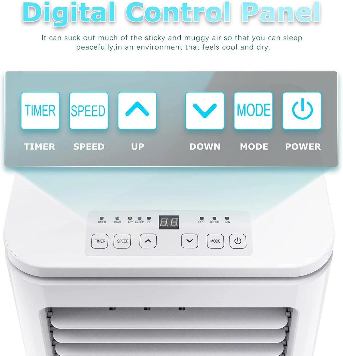 8000 BTU Portable Air Conditioner with Dehumidifier and Fan A84041