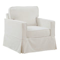 Ivory Fabric Upholstered Armchair R5560