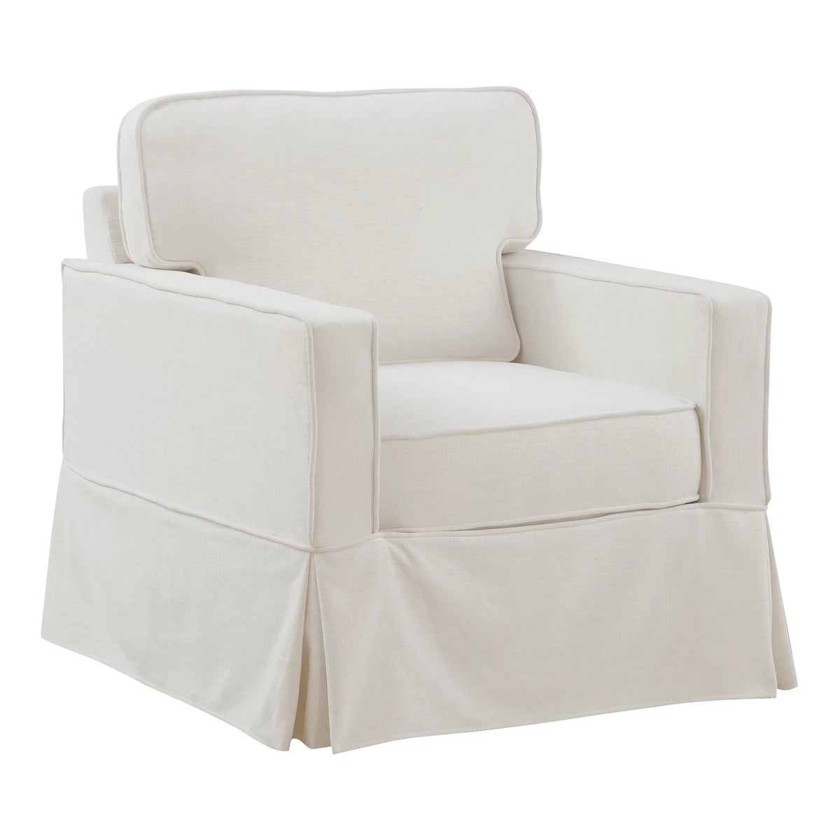 Ivory Fabric Upholstered Armchair R5560