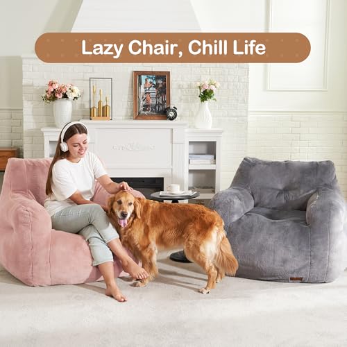 Furry Bean Bag Chair with Arms M286293