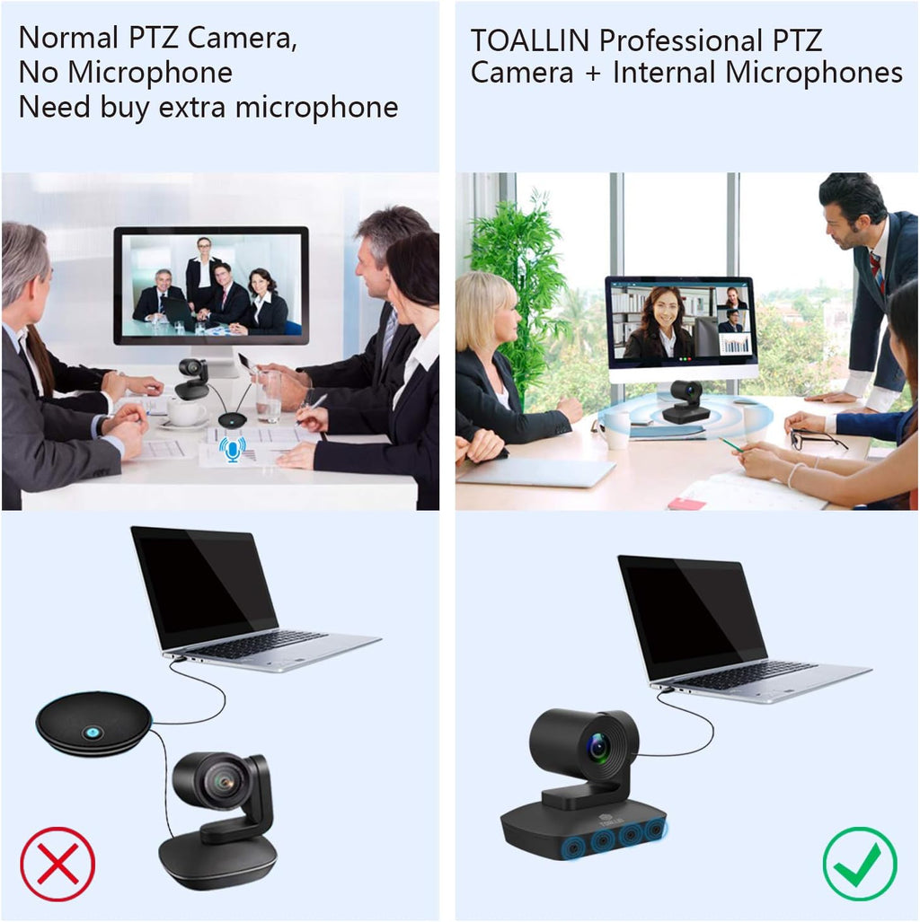 1080P PTZ Conference Camera with 4 Microphones Array, 10X Optical Zoom N176260