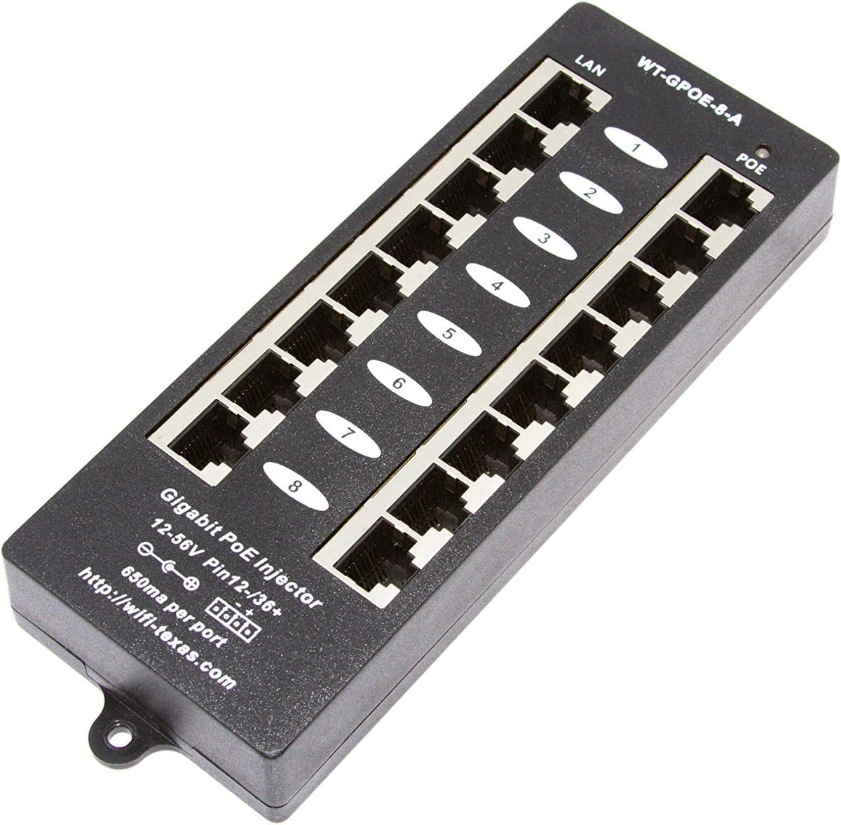8 Port Gigabit Passive PoE Injector with 48V 120W Power Supply P246