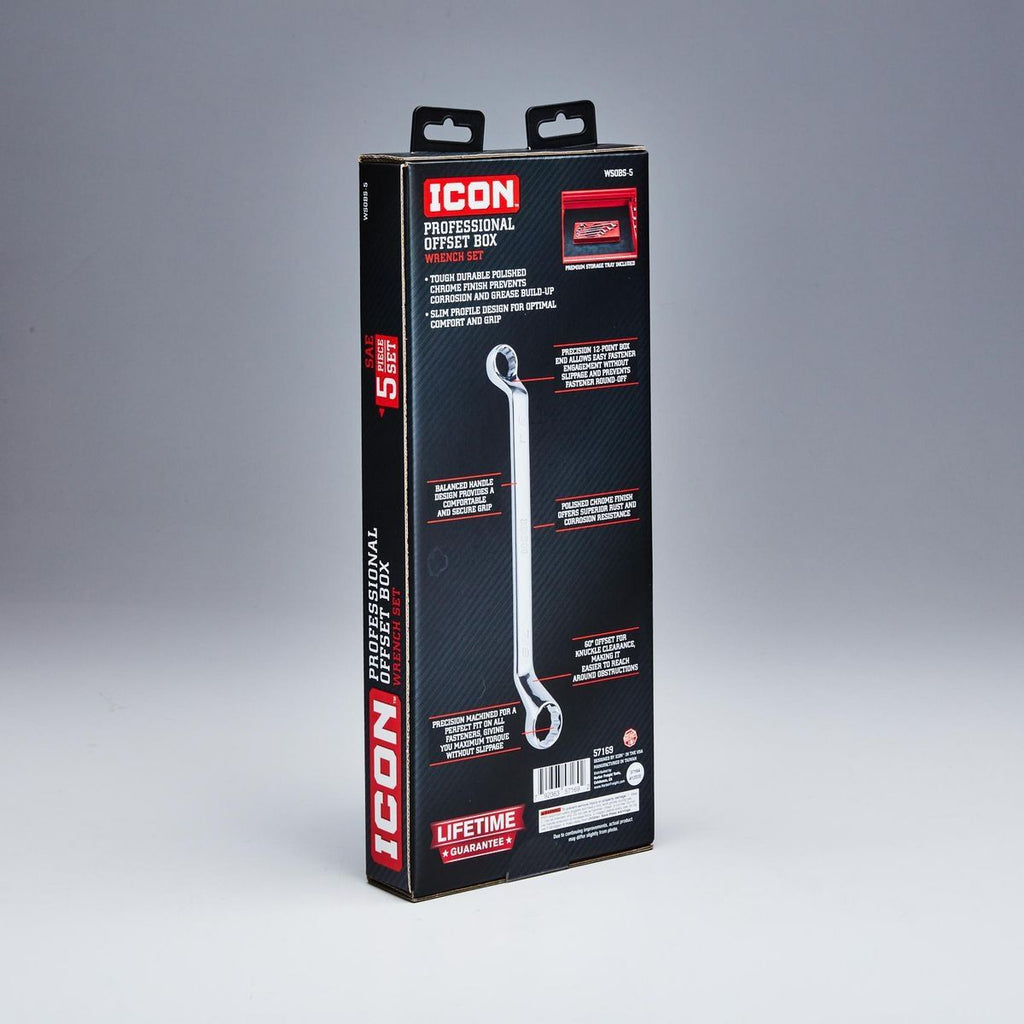 5 Piece SAE Offset Box Wrench Set D609