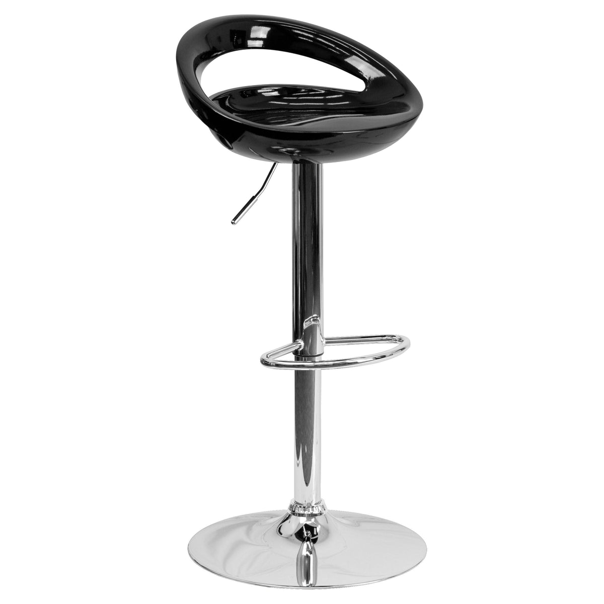 Blue Adjustable Height Plastic Barstool with Chrome Base C15936