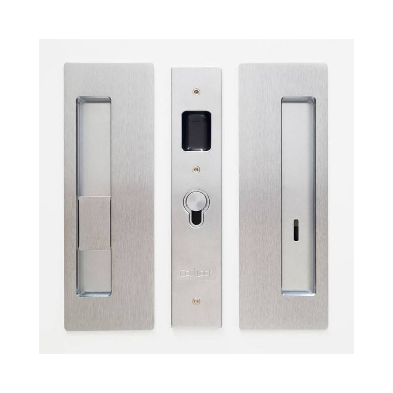 Satin Chrome Magnetic Privacy Pocket Door Pull Set B7495
