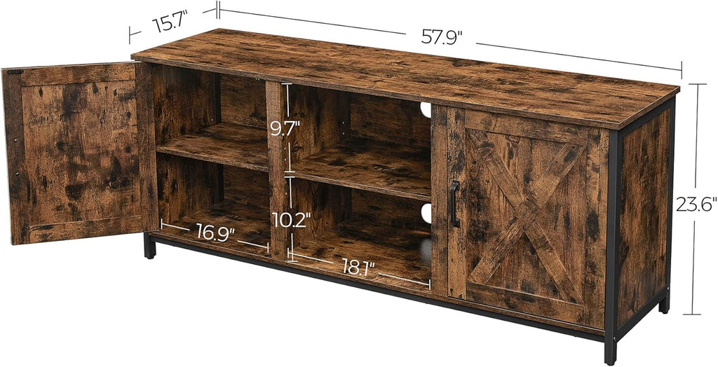 Farmhouse TV Cabinet with Adjustable Shelves D53950