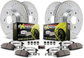 Front and Rear Drilled Slotted Brake Rotors Ceramic Brake Pads Calipers R98648