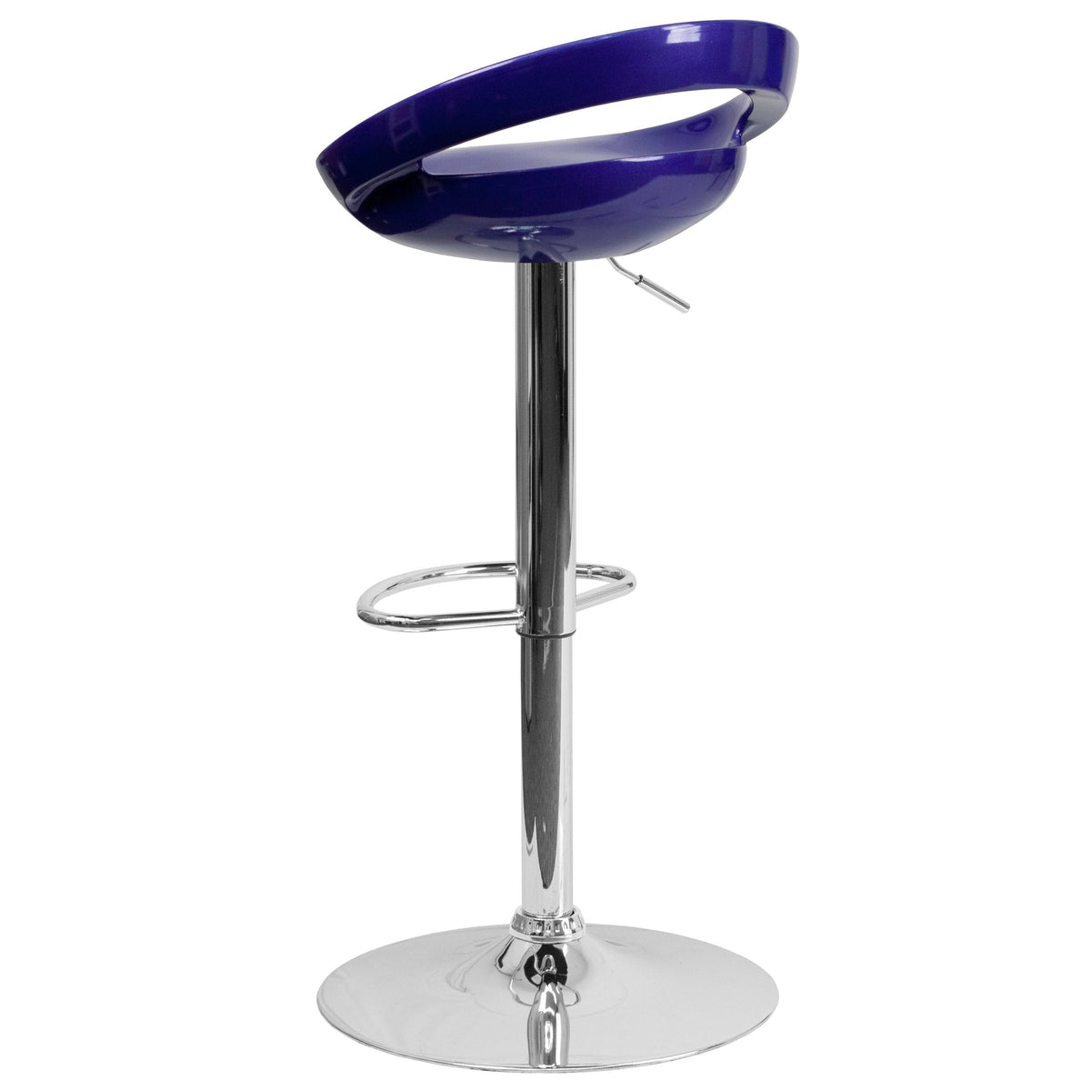 Blue Adjustable Height Plastic Barstool with Chrome Base C15936