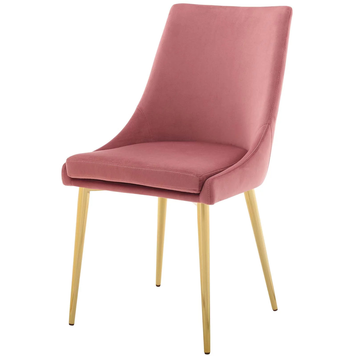 Pink Velvet Fabric Metal Steel Dining Chair R82340