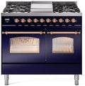 Blue Dual Fuel Natural Gas Range with Copper Trim A1620