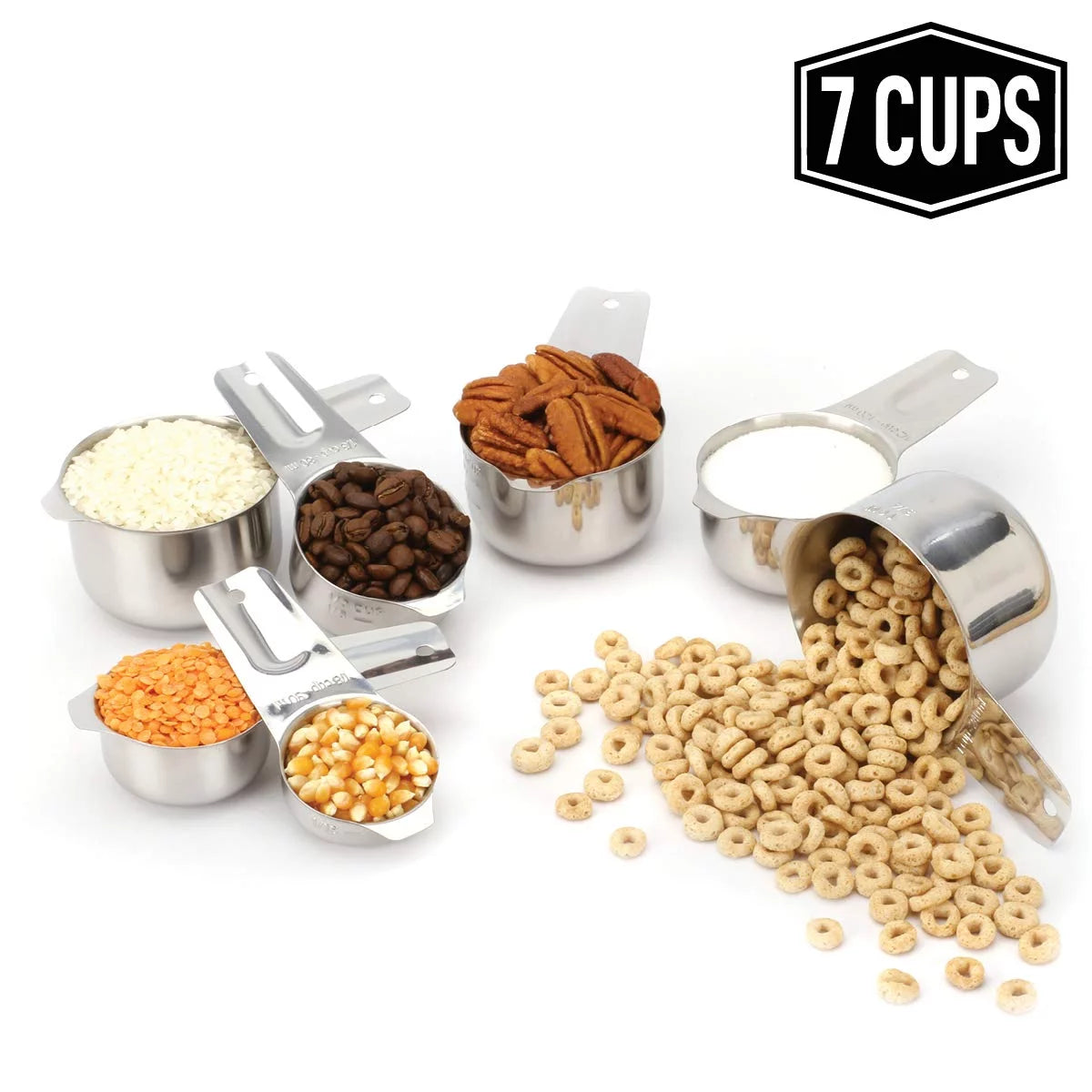 18/8 Stainless Steel 7 Piece Measuring Cups Set U192