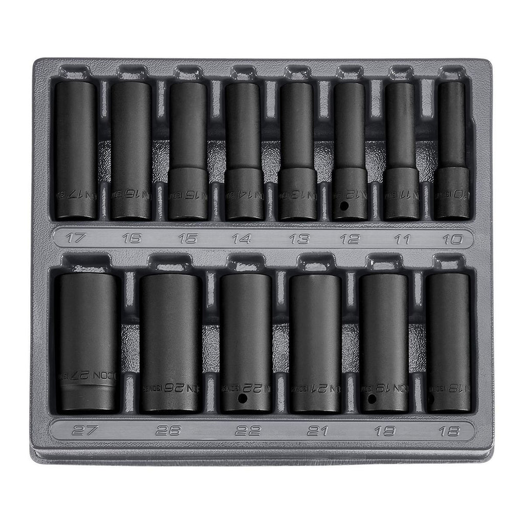 1/2 in. Drive Metric Deep Impact Socket Set, 14-Piece I79321