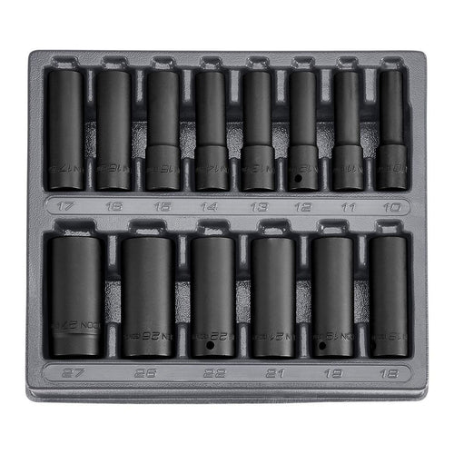1/2 in. Drive Metric Deep Impact Socket Set, 14-Piece I79321