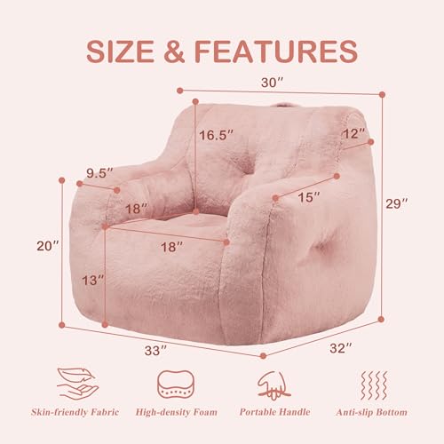 Furry Bean Bag Chair with Arms M286293