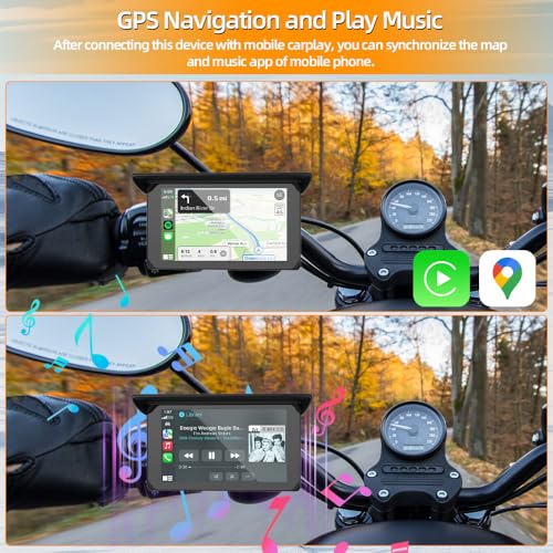 5 Inch Waterproof Motorcycle Carplay Touchscreen Dash Camera D553047