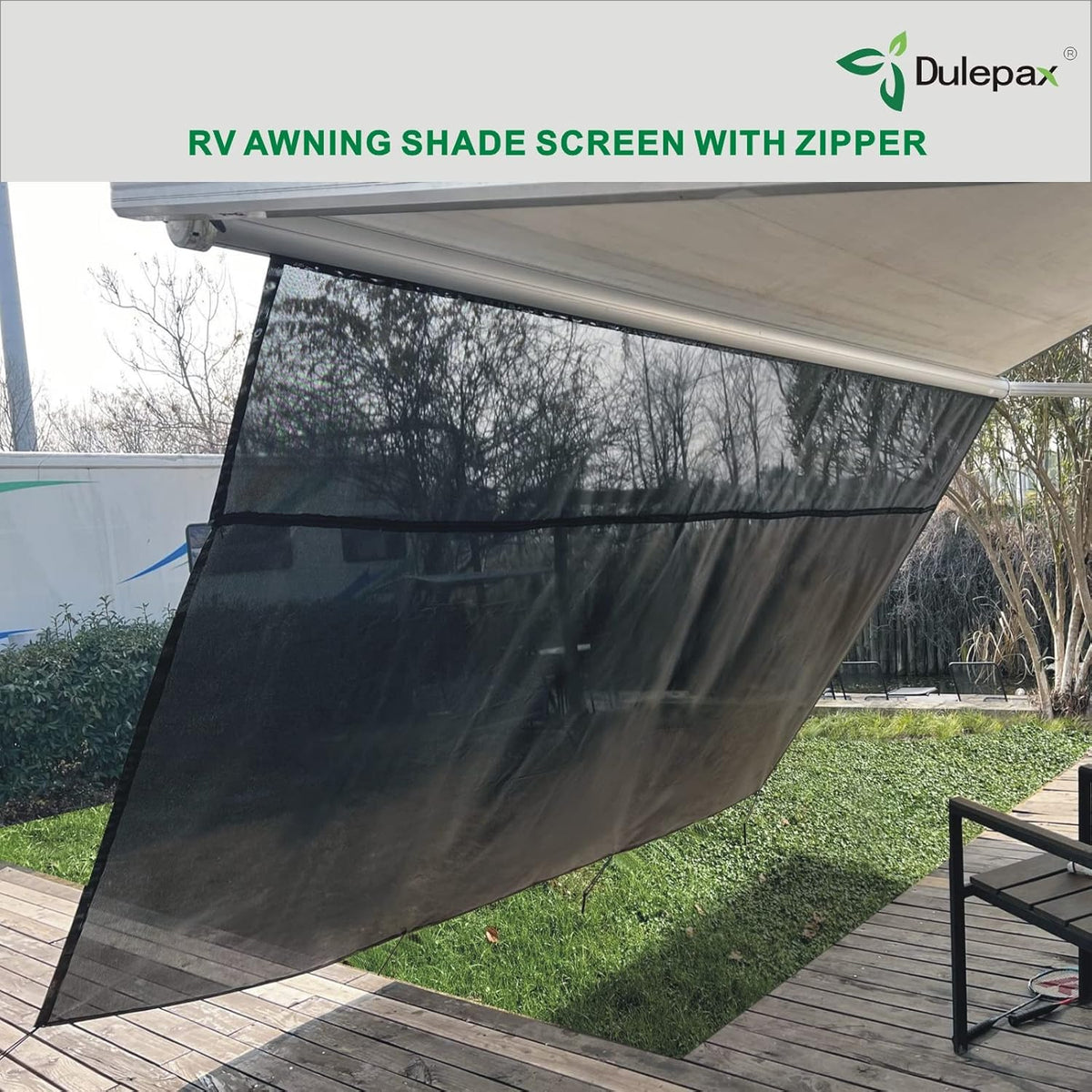RV Awning Shade Screen with Zipper 8'X17'3'' S352139