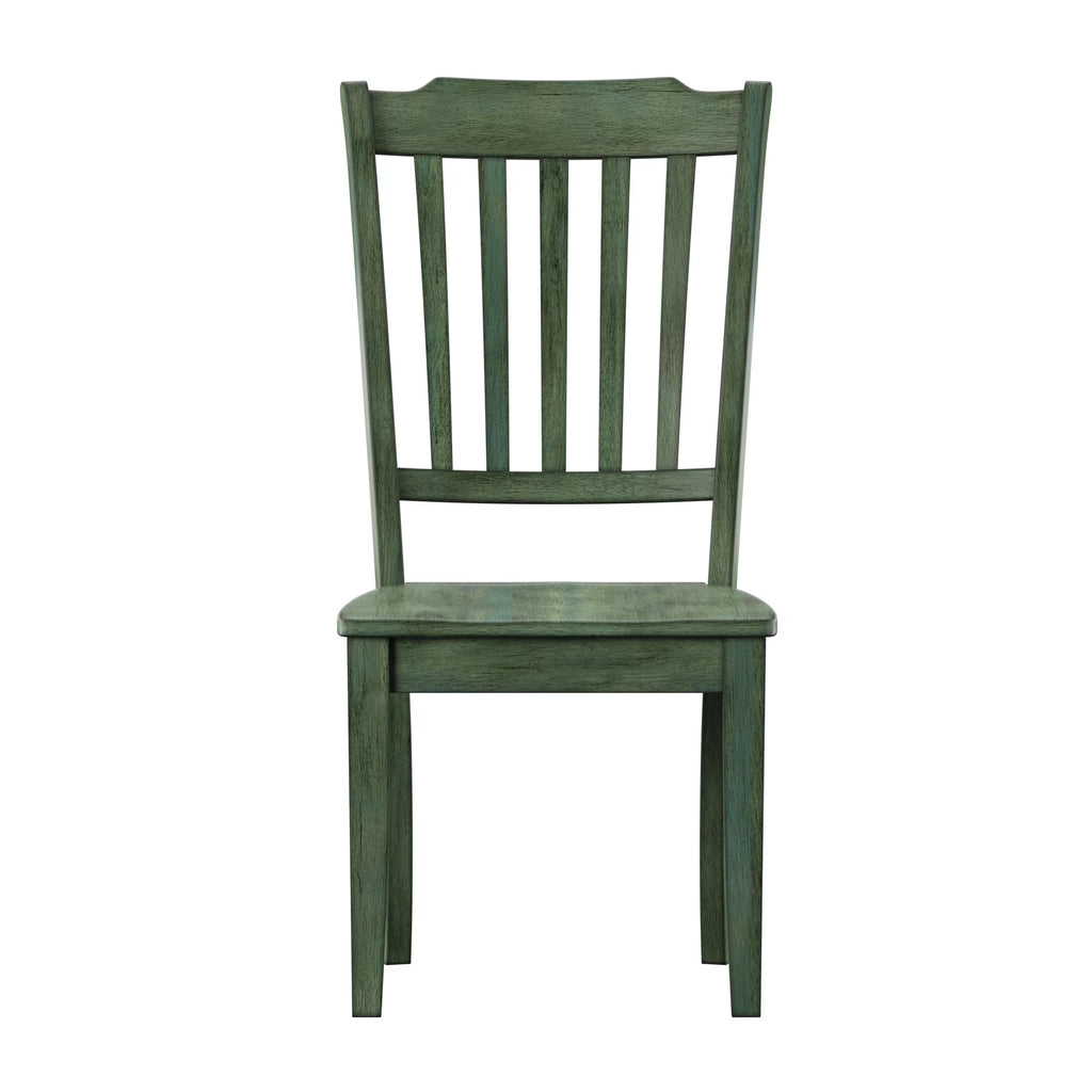 Antique Sage Green Wood Dining Chairs, Set of 2 X9735