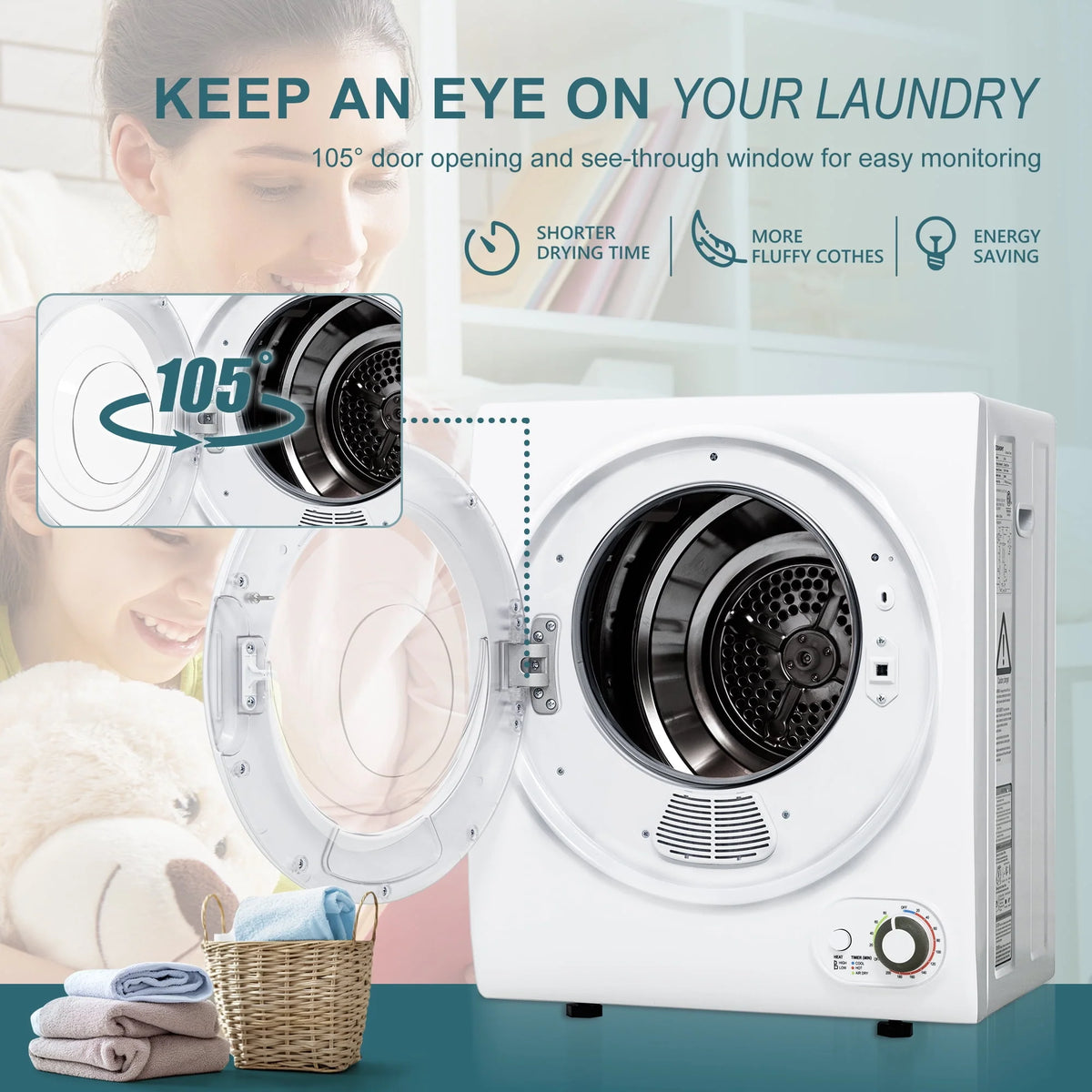 1.6 Cu. ft. Portable Electric Clothes Dryer E70966