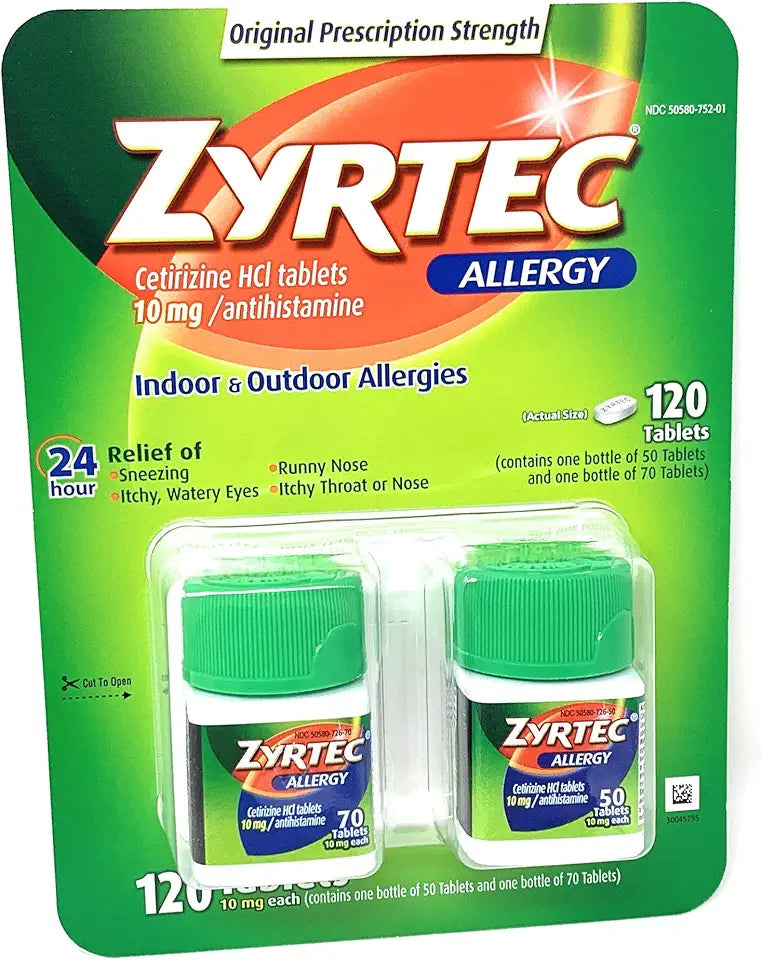 Cetirizine Hcl Antihistamine 120 Tablets 10mg A198490