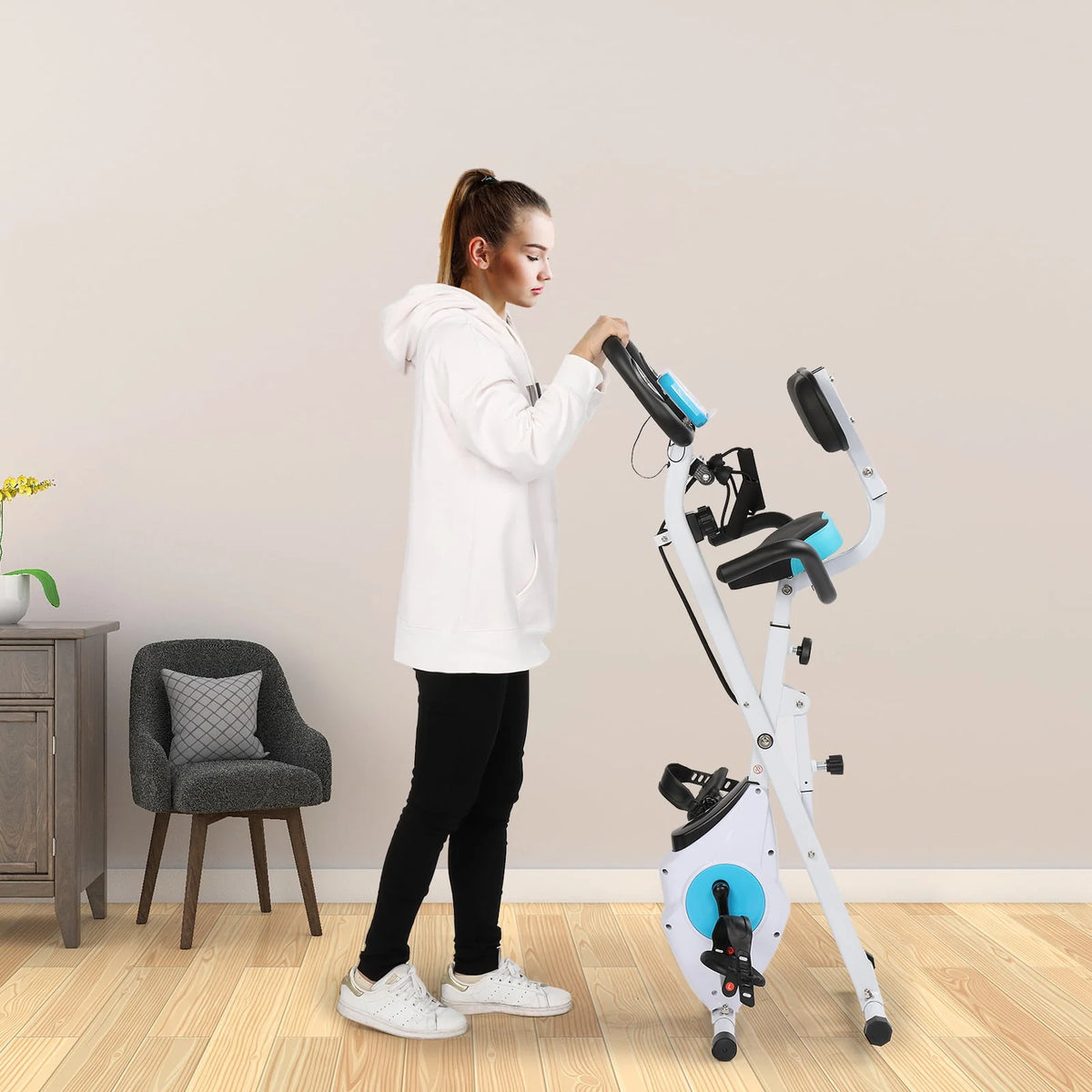 Folding Magnetic Resistance Exercise Bike K158