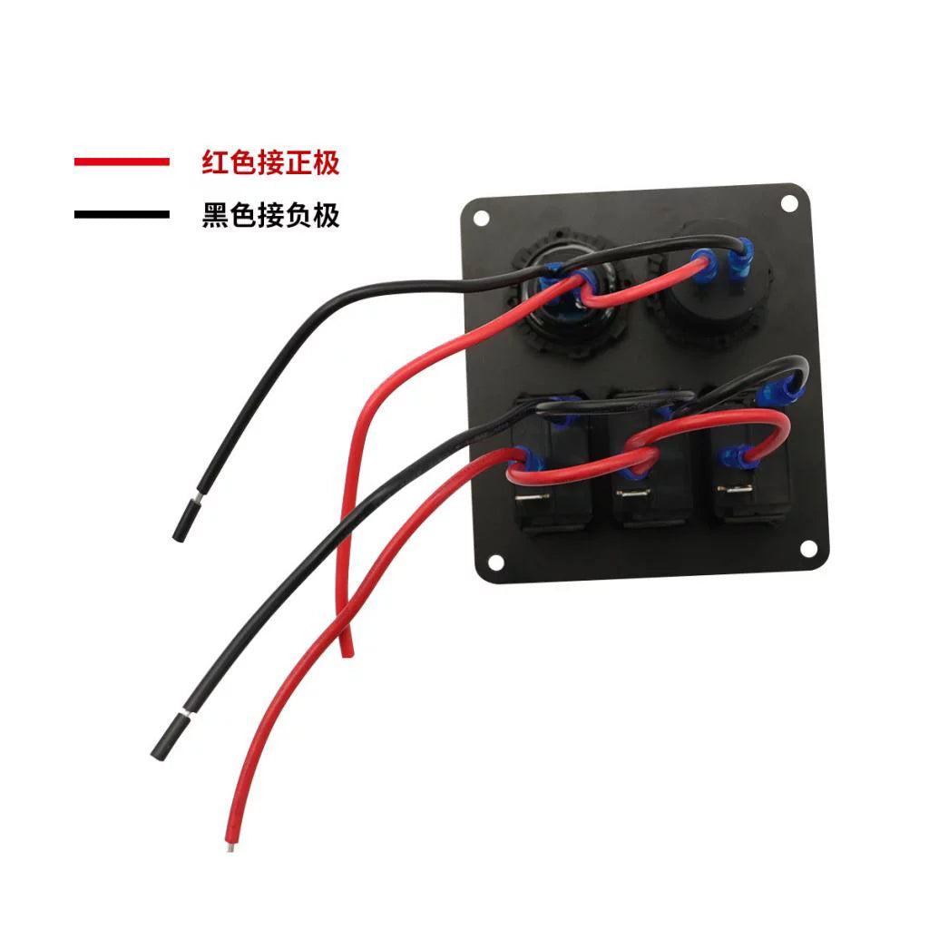3 Gang Switch Panel with Digital Voltmeter N345222