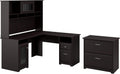 L Shaped Desk with Hutch and Lateral File Cabinet M373930