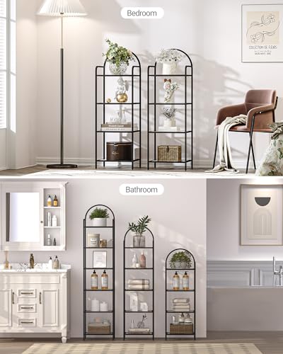 6 Tier Tempered Glass Steel Frame Bookcase D3299