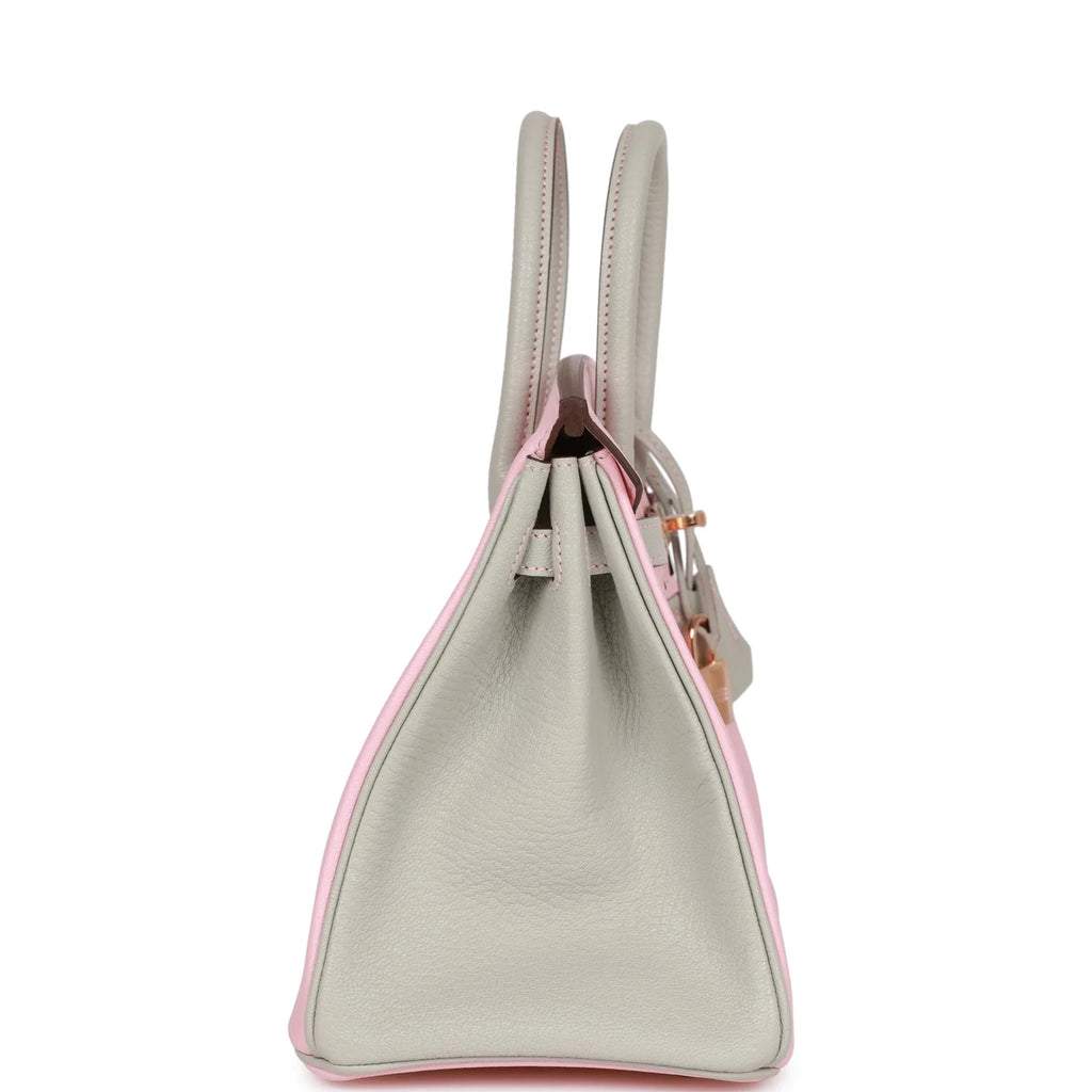 Rose Sakura and Gris Perle Chevre Mysore Handbag U7738