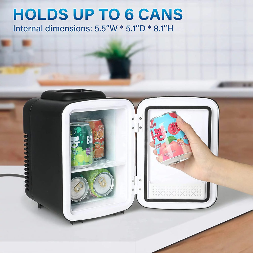 4L 6 Can Portable Cooler & Warmer Freon-Free Mini Fridge R835