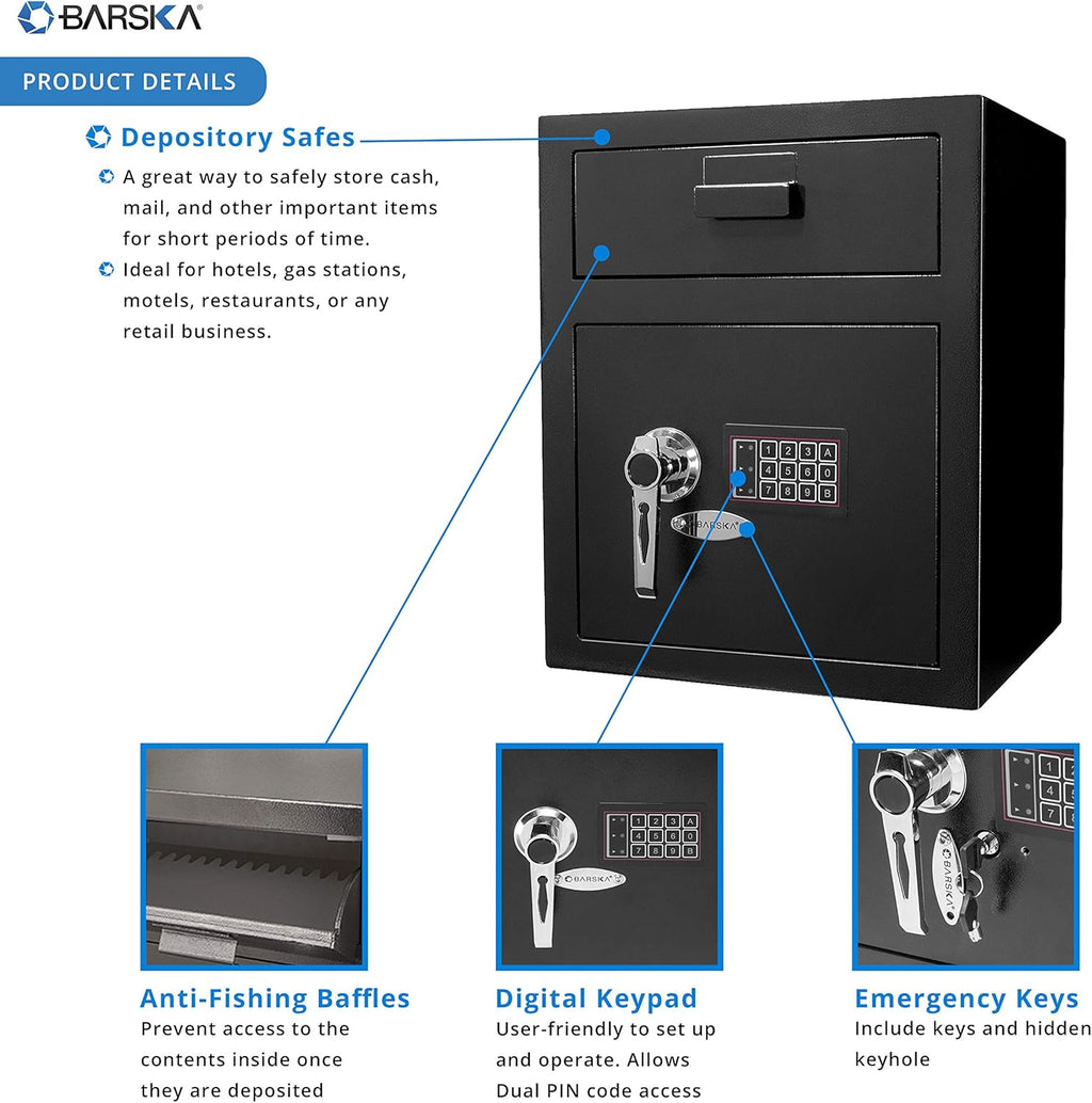 Digital Keypad Drop Safe with Front Load Drop Box R861