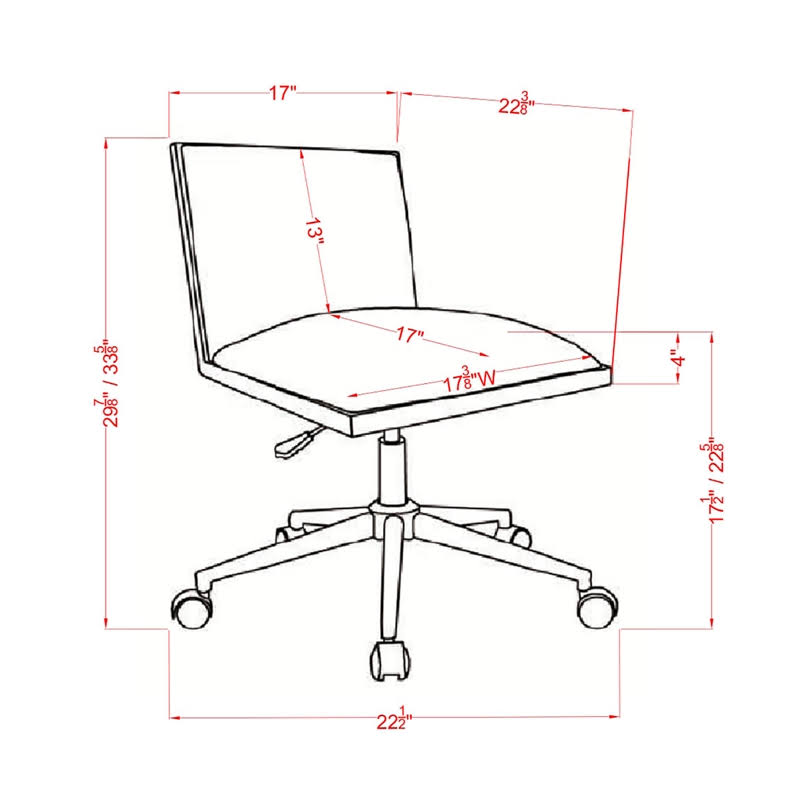 Brown Ergonomic Armless Office Chair D37010