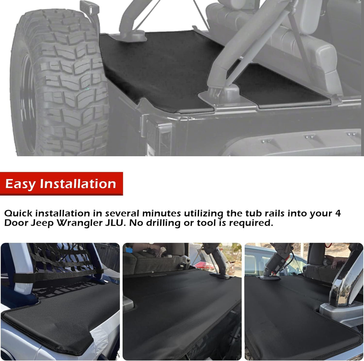 Black Vinyl Tonneau Cover 3 pcs F33014