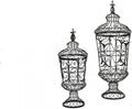 2 Piece Brocade Urns S5840