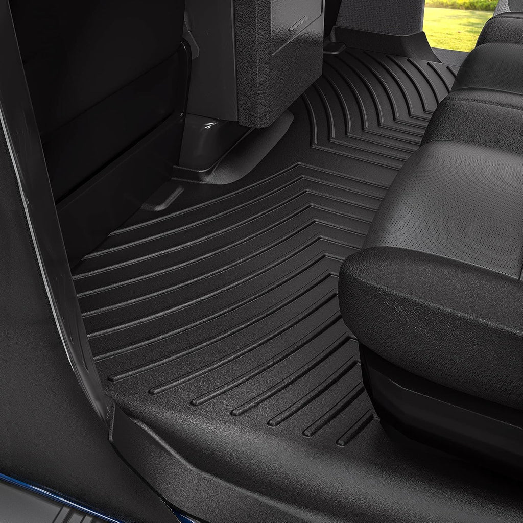 Black TPE All-Weather Floor Mats Full Set Liners S519