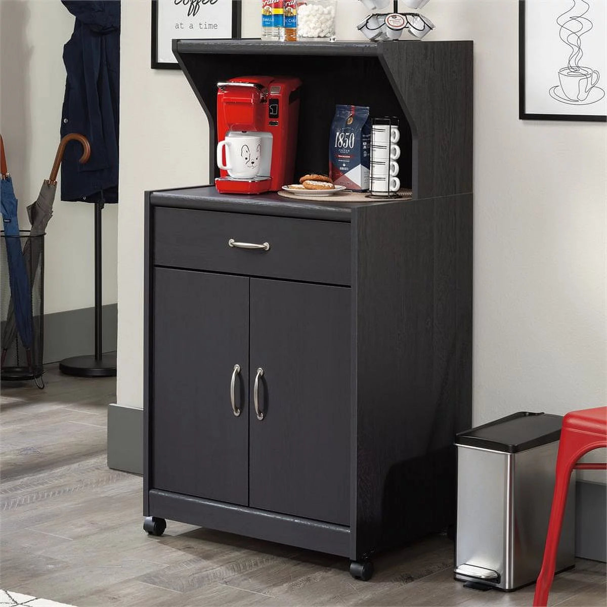 Engineered Wood Microwave Kitchen Cart M468996