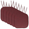 Burgundy Herringbone Memory Foam Chair Pad 6 Pack C754