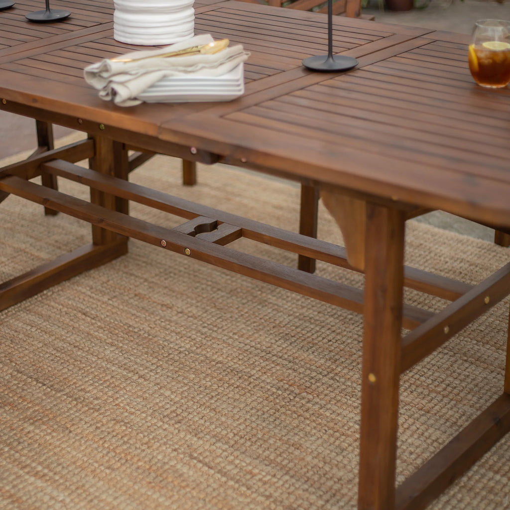 Dark Brown 7-Piece Wood Outdoor Patio Dining Set T890