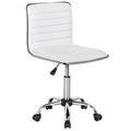 White Adjustable PU Leather Office Chair with Wheels B33842