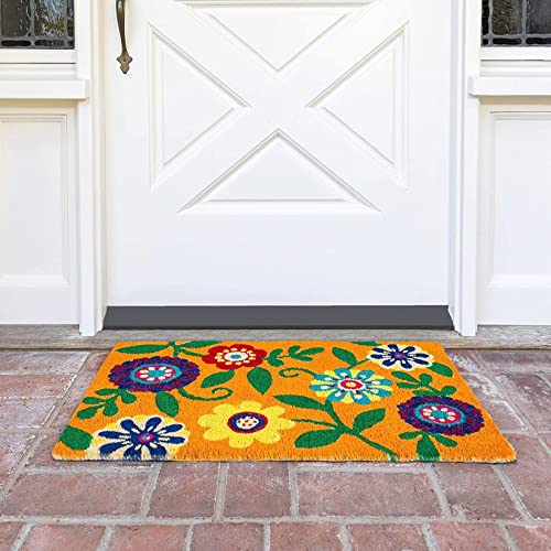 Coir Floral Door Mat 17 x 30 in T709