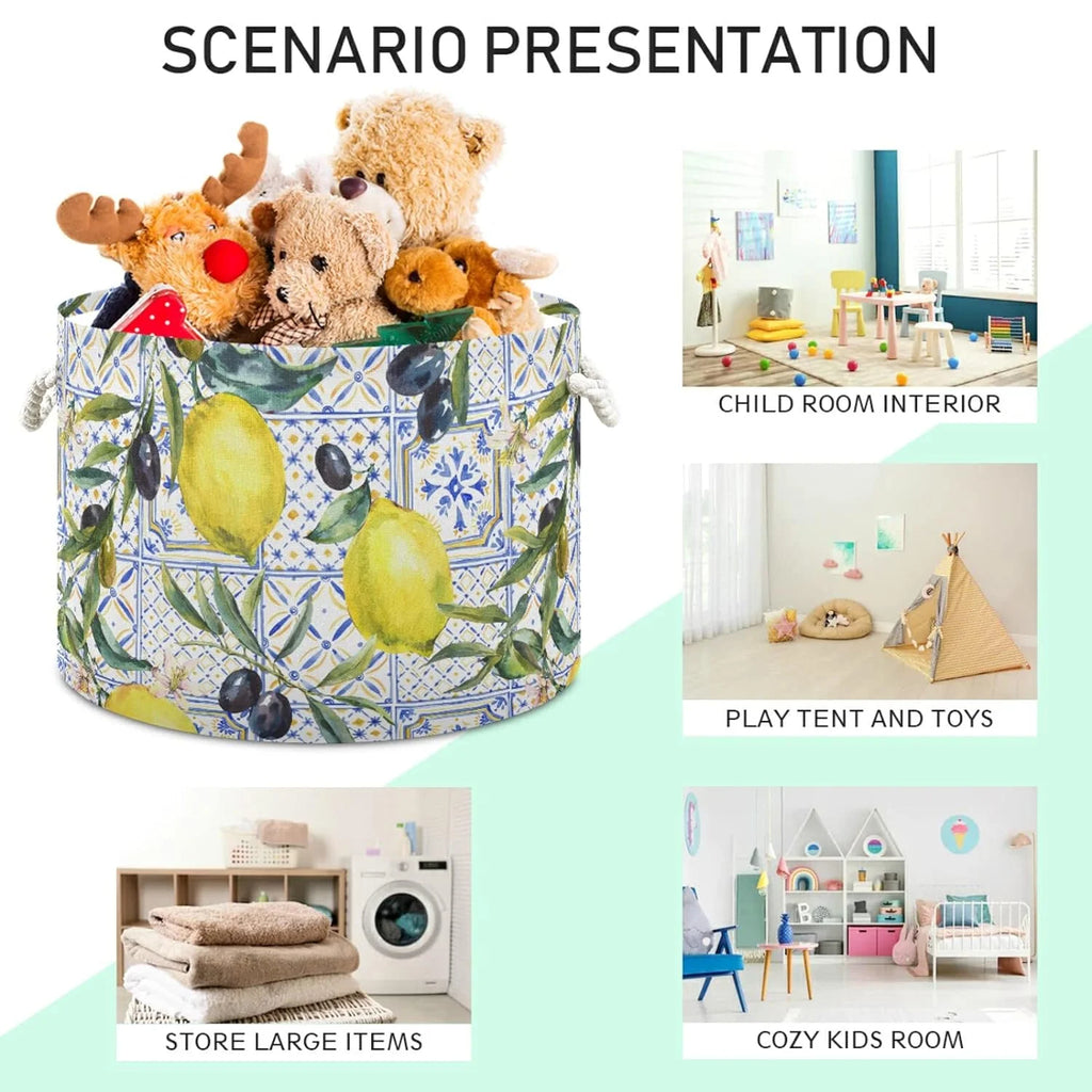 Collapsible Storage Basket with Handle, 20x20x14 in Q893588