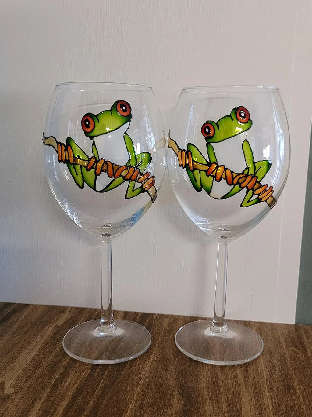 Hand Painted Stemmed Wine Glasses Set Of 2 Z817612