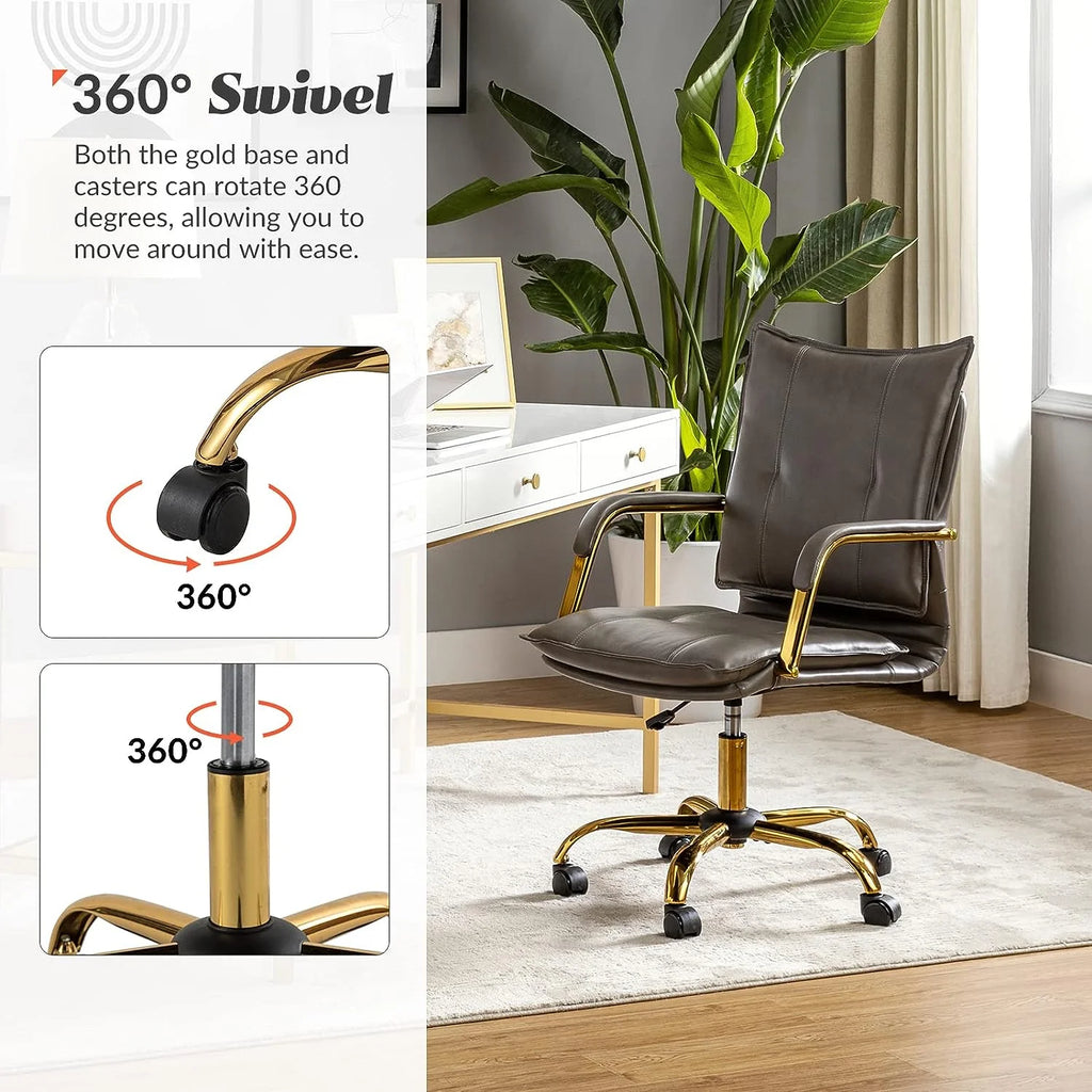 Faux Leather Adjustable Swivel Computer Chair K7764